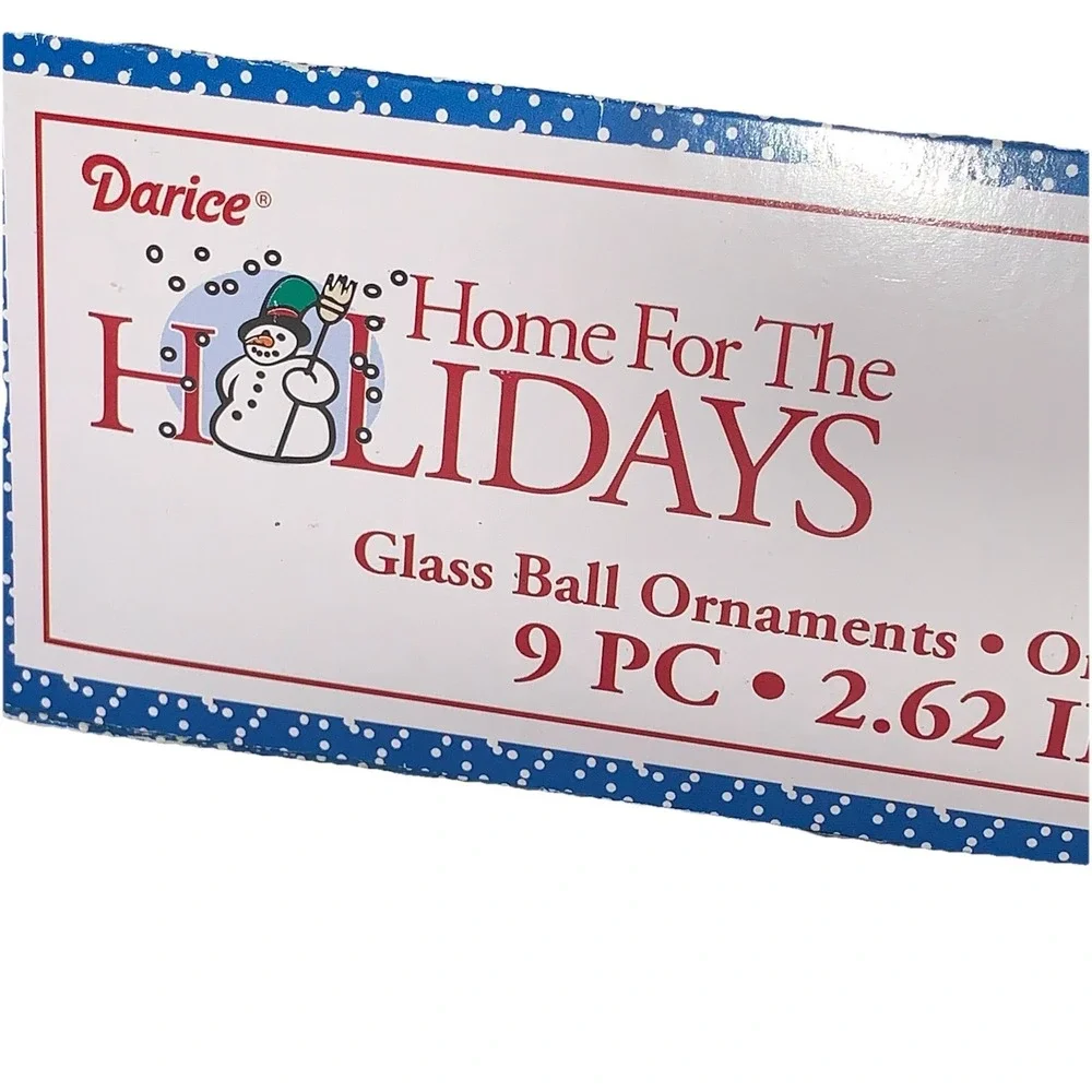 8 Darice Country Clear Glass Ball Ornaments 2.7